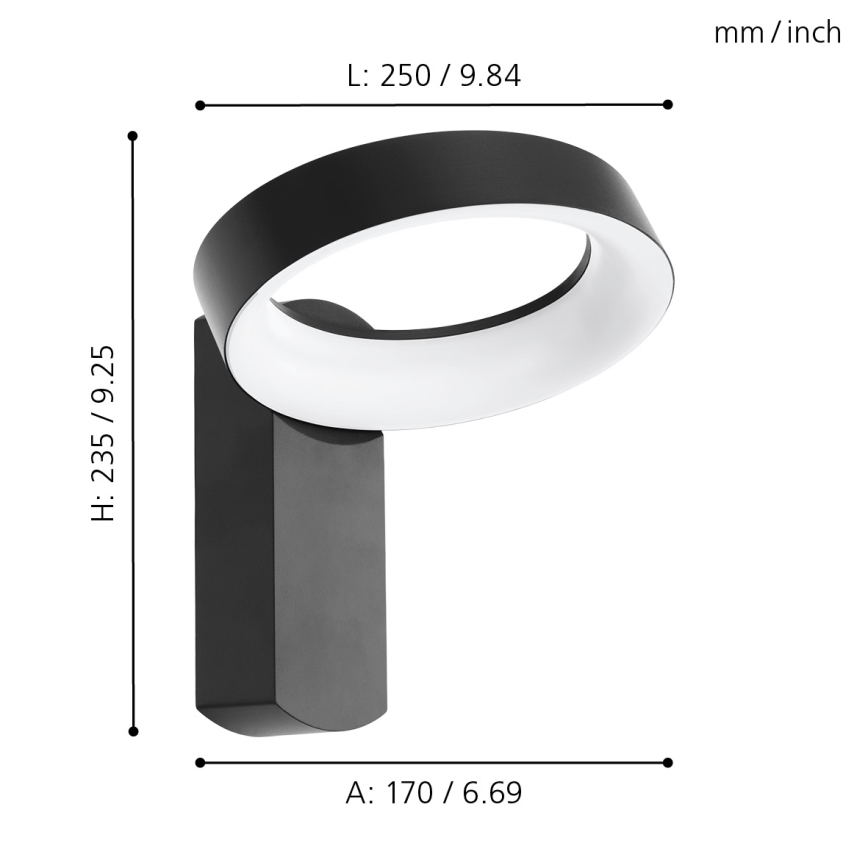 Eglo - LED Екстериорна Стенна лампа LED/11W/230V IP44