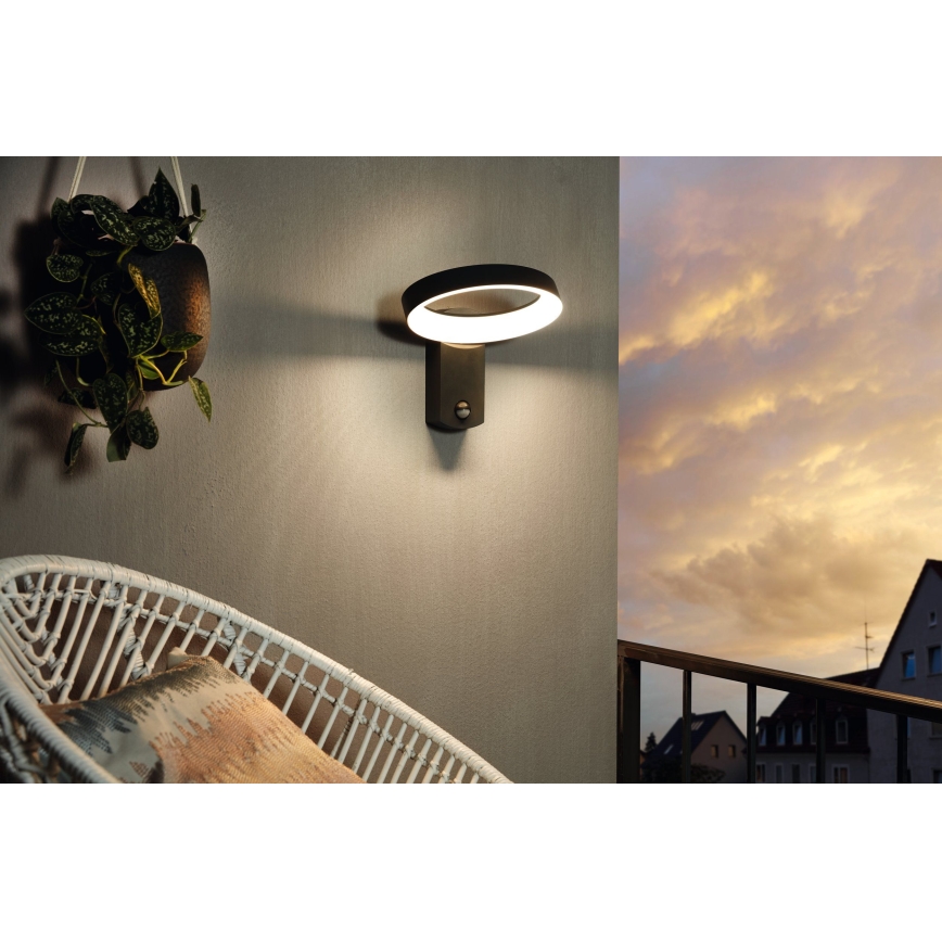 Eglo - LED Екстериорна стенна лампа със сензор LED/11W/230V IP44