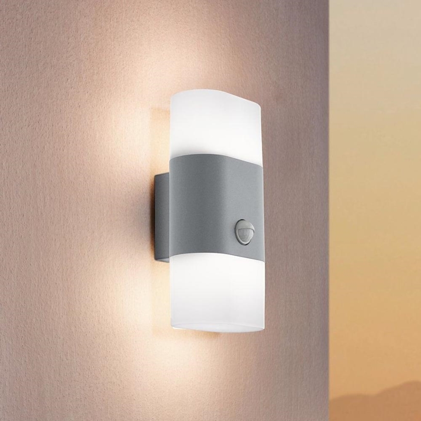 Eglo 97313 - LED Екстериорна Стенна лампа със сензор FAVRIA 1 2xLED/5,5W/230V IP44