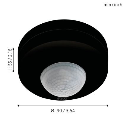 Eglo - Екстериорен сензор за движение 12м черен IP44