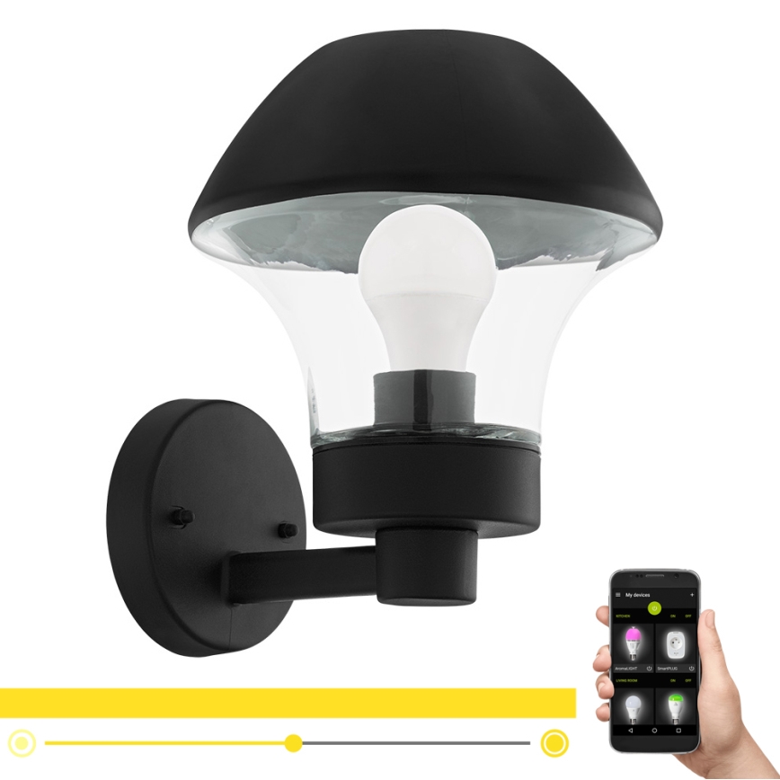 Eglo 97446 - LED Димируема Екстериорна Стенна лампа VERLUCCA-C 1xE27/9W/230V IP44 Bluetooth