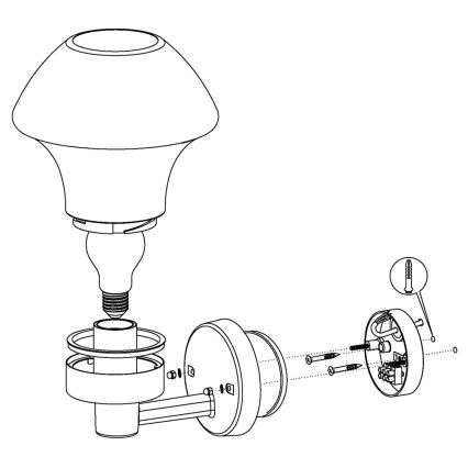 Eglo 97446 - LED Димируема Екстериорна Стенна лампа VERLUCCA-C 1xE27/9W/230V IP44 Bluetooth