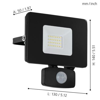 Eglo - LED Рефлектор със сензор LED/20W/230V IP44