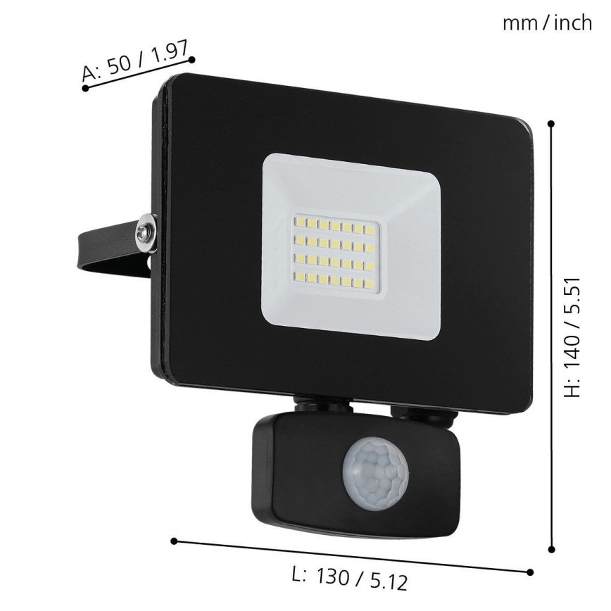 Eglo - LED Рефлектор със сензор LED/20W/230V IP44