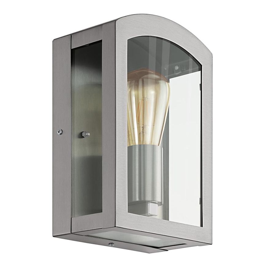 Eglo 97477 - Екстериорна Стенна лампа PARETTA 1xE27/60W/230V матов хром IP44