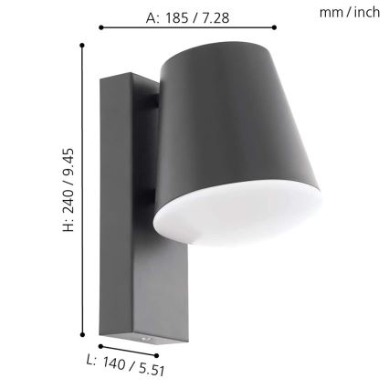 Eglo - LED Димируем екстериорн аплик CALDIERO-C 1xE27/9W/230V IP44