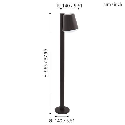 Eglo - LED RGB Димируем екстериорен лампа CALDIERO-C 1xE27/9W/230V антрацит IP44