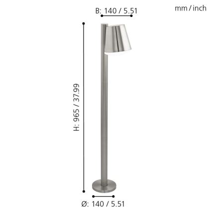 Eglo - LED Димируема екстериорна лампа CALDIERO-C 1xE27/9W/230V матов хром IP44