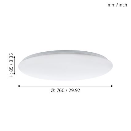 Eglo - LED Димируема лампа за таван LED/60W/230V + дистанционно управление