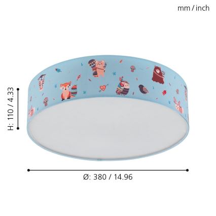 Eglo - Детскo Лампа за таван 2xE27/40W/230V