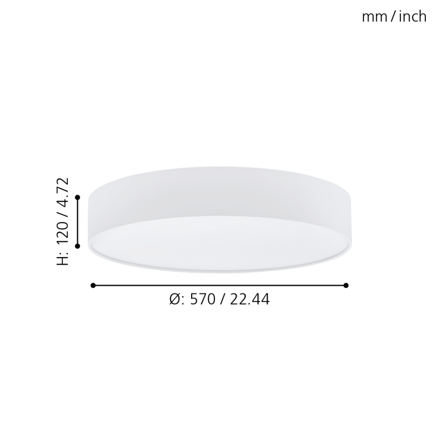 Eglo - LED Димируема лампа за таван LED/40W/230V + дистанционно управление