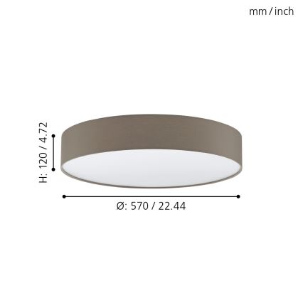 Eglo - LED Демируема лампа за таван LED/40W/230V + дистанционно управление