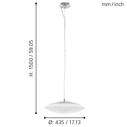Eglo 97812 - LED Димируем висящ полилей FRATTINA-C 1xLED/27W/230V