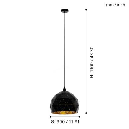 Eglo - Полилей на верижка 1xE27/60W/230V