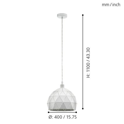 Eglo - Полилей на верижка 1xE27/60W/230V