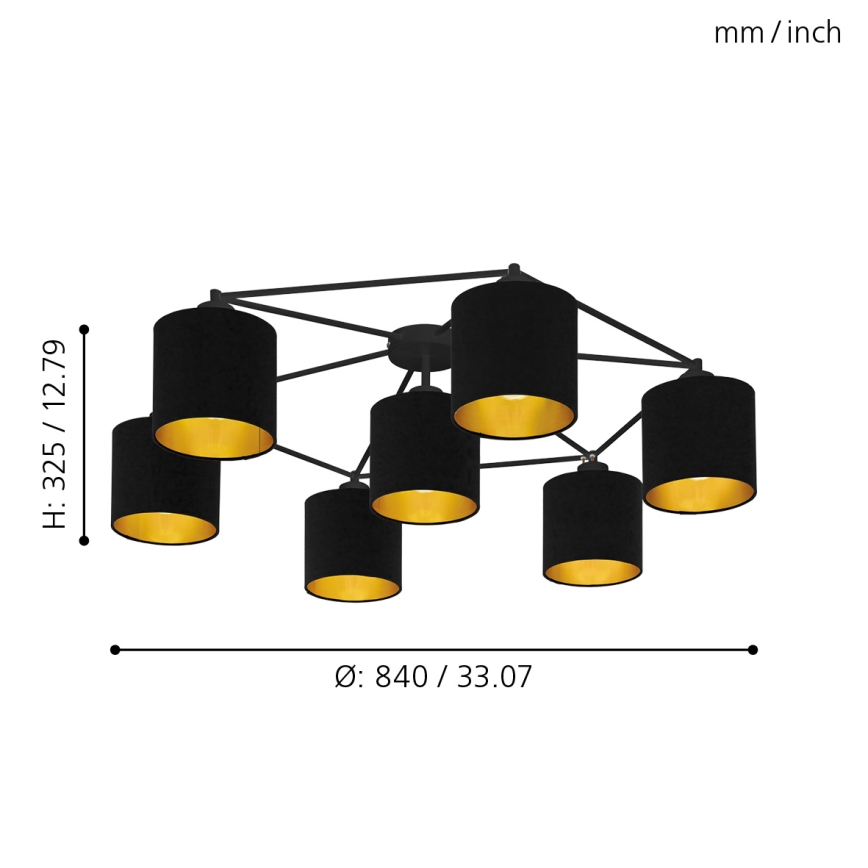 Eglo - Прикрепен полилей 7xE27/40W/230V
