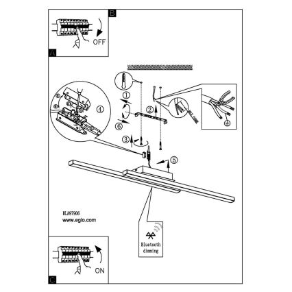 Eglo - LED RGB димируема плафонна лампа FRAIOLI-C LED/34W/230V