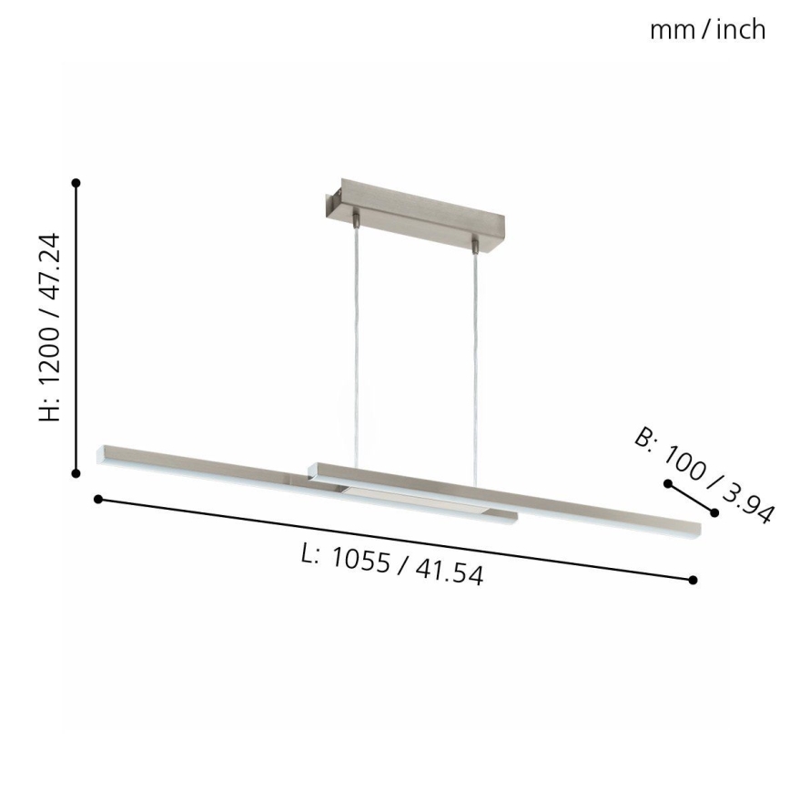Eglo - LED RGB Димируем висящ полилей FRAIOLI-C 2xLED/17W/230V
