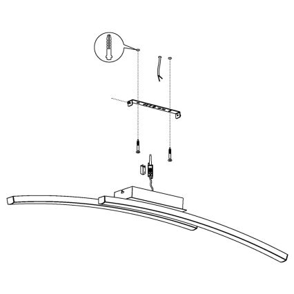 Eglo 97909 - LED RGB димируема повърхностно монтирана лампа FRAIOLI-C 2xLED/17W/230V