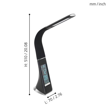 Eglo - Димируема LED Настолна лампа LED/3,2W/230V черна
