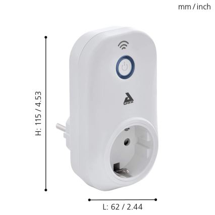 Eglo - Смарт щепсел Connect щепсел PLUS 2300W SCHUKO Bluetooth