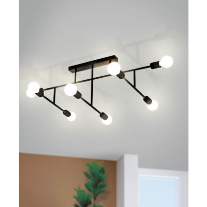 Eglo - повърхностно монтиран Полилей 8xE27/40W/230V черна