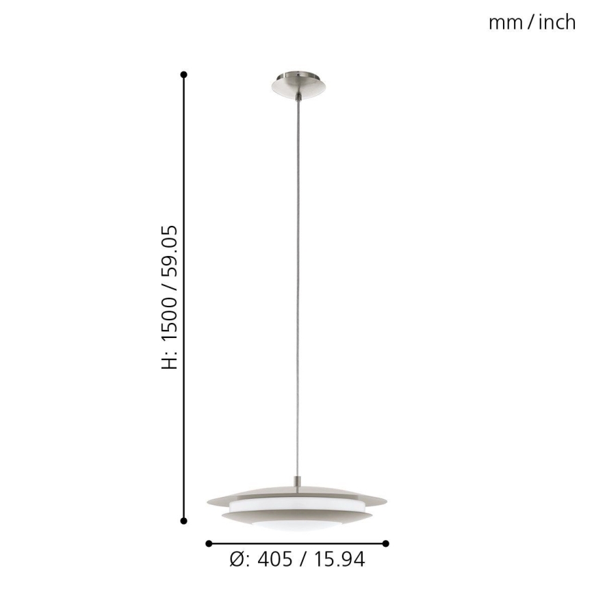 Eglo 98043 - LED RGBW Димируем висящ полилей MONEVA-C LED/18W/230V