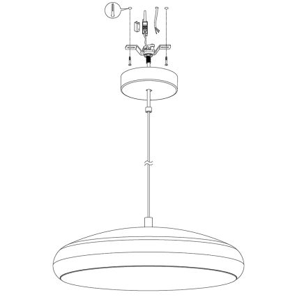 Eglo 98046 - LED RGB регулируема висяща лампа на кабел RIODEVA-C LED/27W/230V