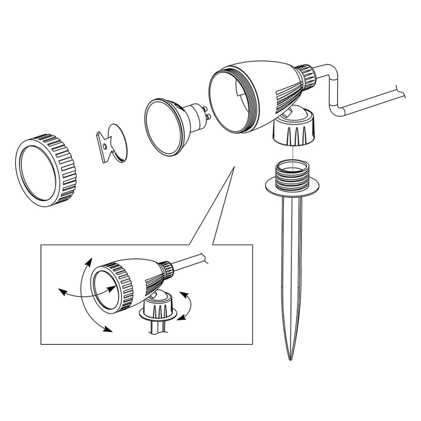 Eglo 98052 - LED RGB външна лампа NEMA-C 1xGU10/5W/230V IP44