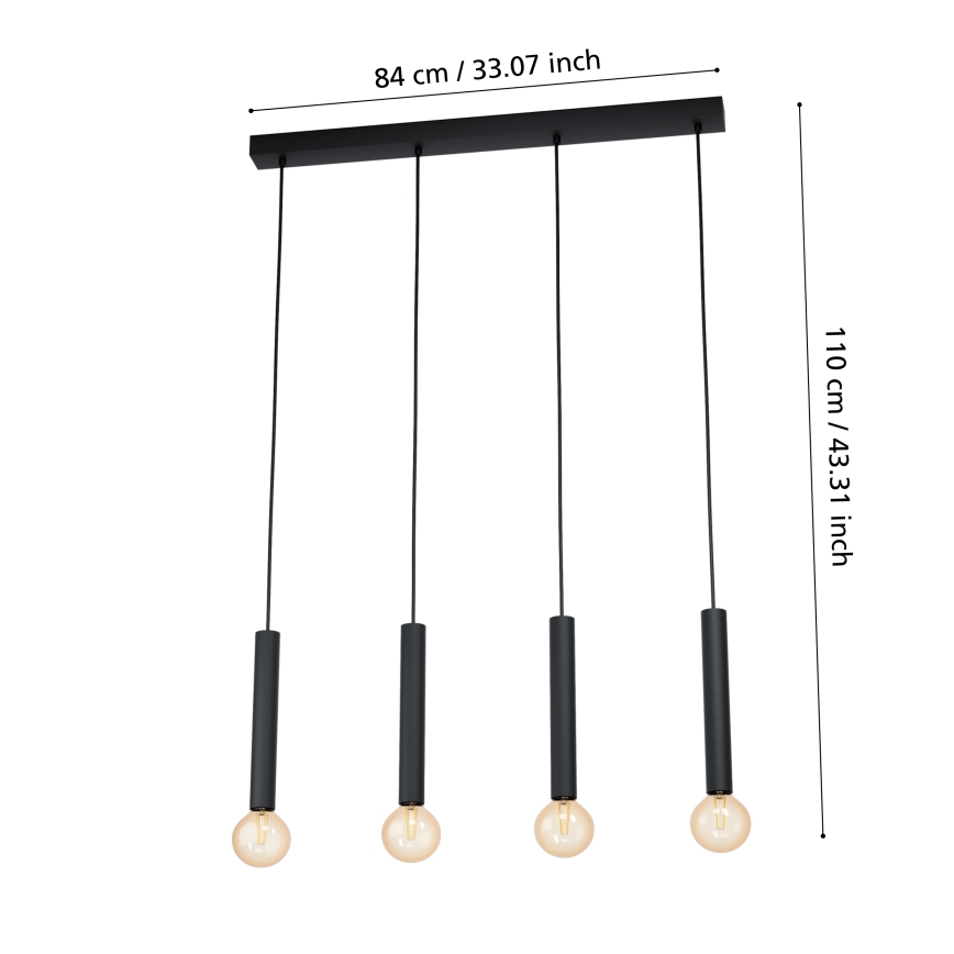 Eglo - Полилей на въже 4xE27/60W/230V