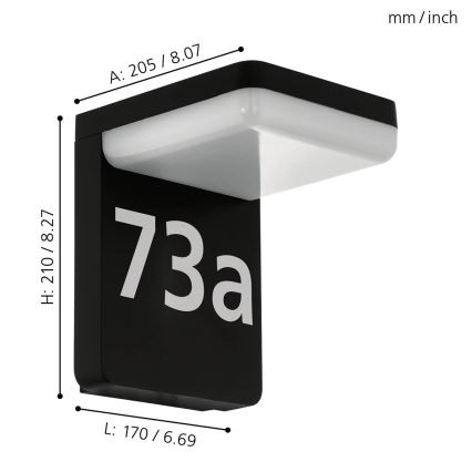 Eglo - LED Домашен номер LED/11W/230V IP44