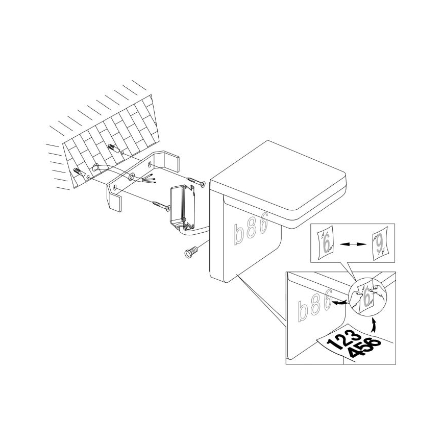 Eglo - LED Домашен номер LED/11W/230V IP44
