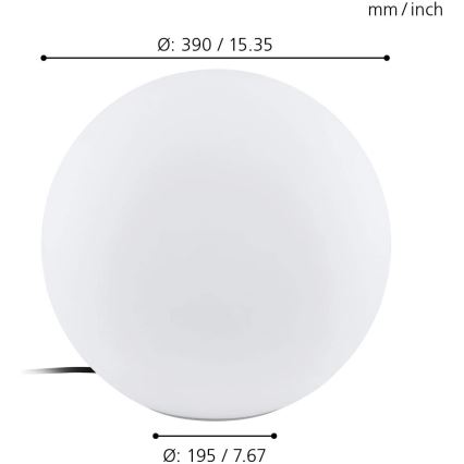 Eglo 98106 - LED RGBW Външна лампа MONTEROLO-C LED/9W/230V IP65 Ø390
