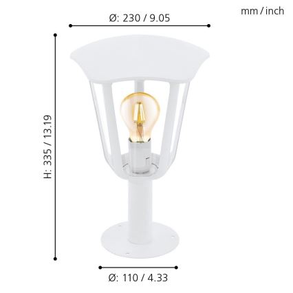 Eglo 98117 - Екстериорна лампа MONREALE 1xE27/60W/230V IP44