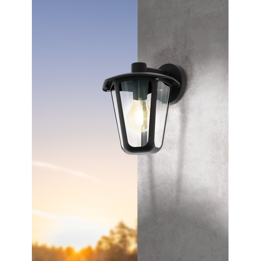 Eglo - Екстериорна Стенна лампа 1xE27/60W/230V черна IP44