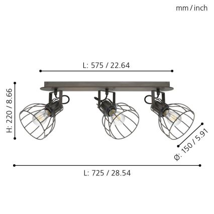 Eglo 98136 - Спот SAMBATELLO 3xE27/40W/230V