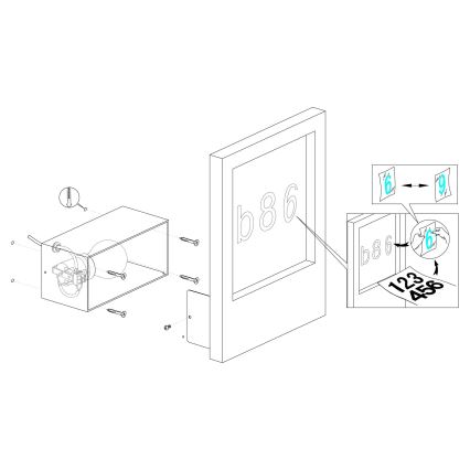 Eglo - Домашен номер 1xE27/28W/230V бяла IP44