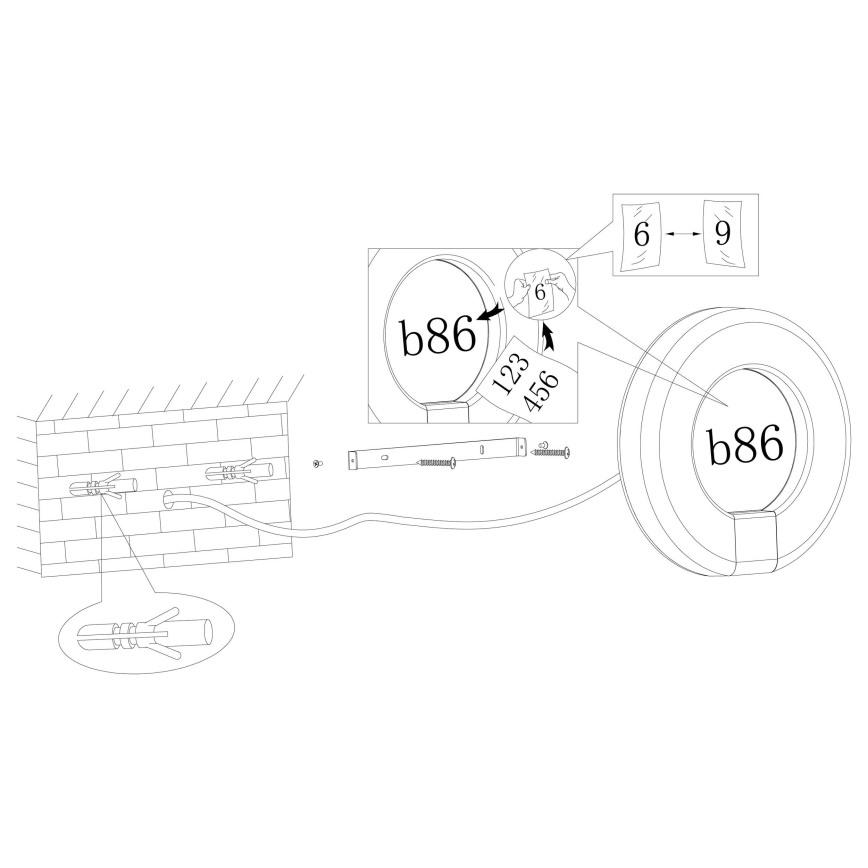 Eglo - LED Домашен номер LED/15W/230V IP44