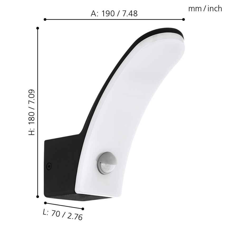 Eglo - LED Екстериорна Стенна лампа със сензор LED/11W/230V IP44