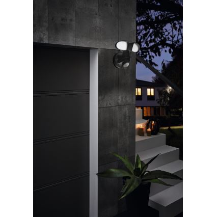 Eglo - LED Екстериорна Стенна лампа със сензор 2xLED/7,5W/230V IP44