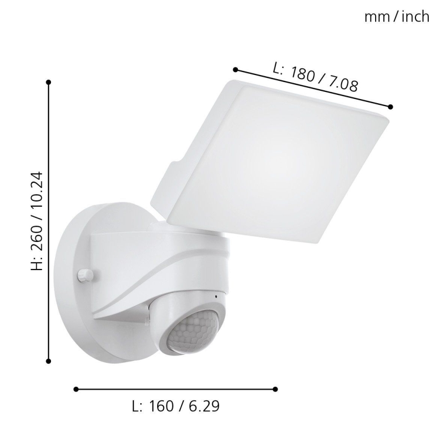 Eglo - LED Екстериорна Стенна лампа със сензор LED/15W/230V IP44