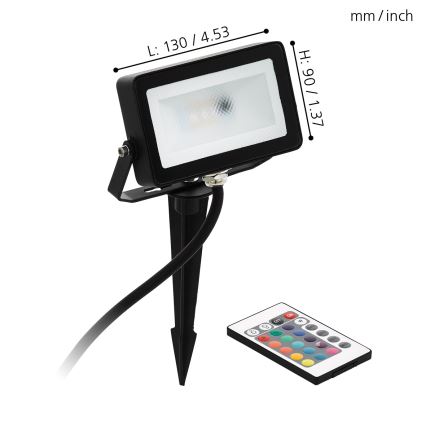 Eglo - LED RGB Рефлектор LED/10W/230V + дистанционно управление IP44