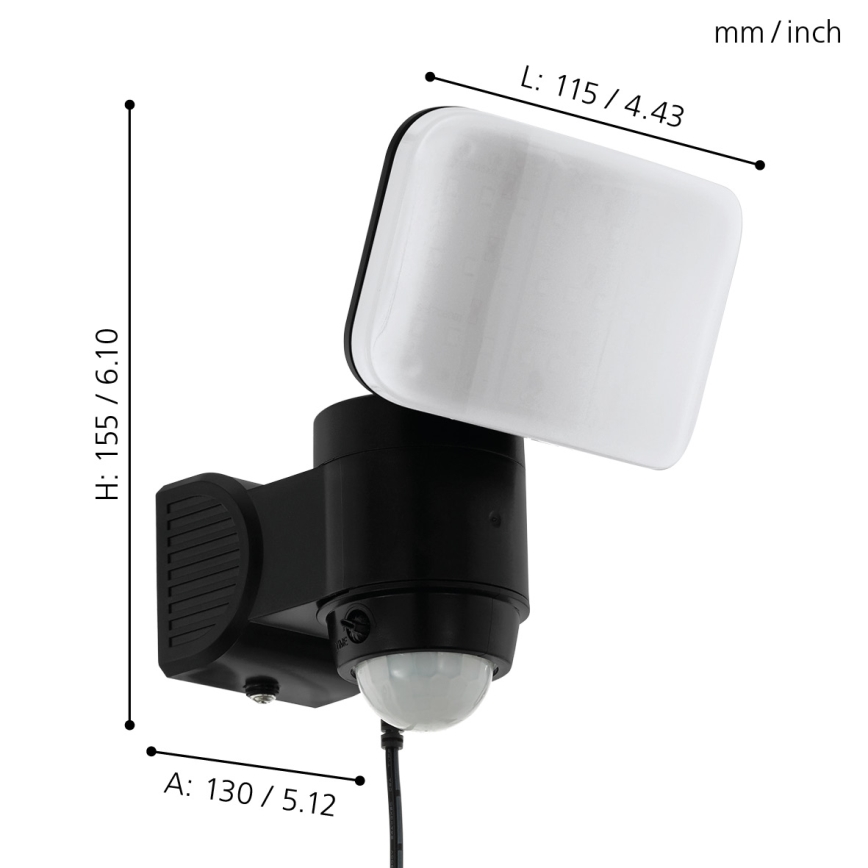 Eglo - LED Соларен аплик със сензор LED/3,7V 1800 mAh IP44