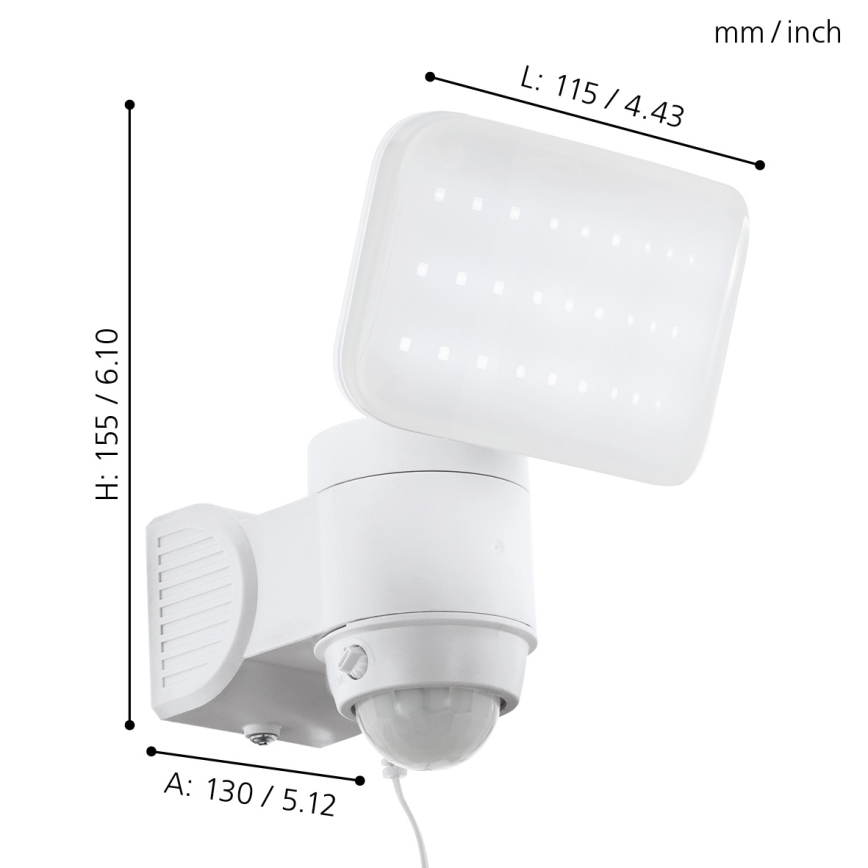 Eglo - LED Соларен аплик със сензор LED/3,7V 1800 mAh IP44