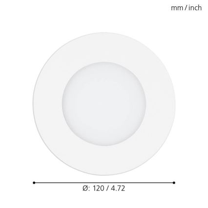 Eglo - Димируемо вградено LED осветително тяло LED/5W/230V + дистанционно управление Ø 12 см