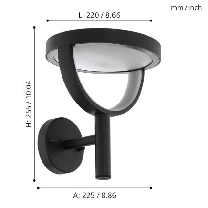 Eglo 98234 - LED Екстериорен аплик FRANCARI-C LED/15W/230V IP44
