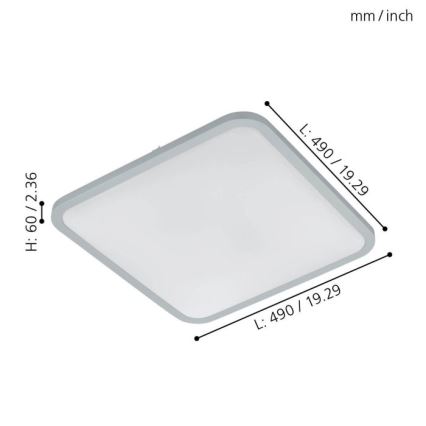 Eglo 98258 - Димируемо LED таванно осветително тяло COGOLETO LED/30W/230V + дистанционно управление