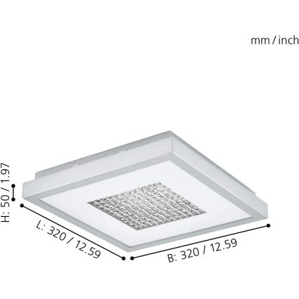 Eglo 98369 - Димируемо LED таванно осветително тяло PESCATE LED/24W/230V