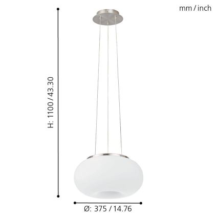 Eglo - LED RGB Димируем пендел OPTICA-C LED/21W/230V Ø 37,5 см