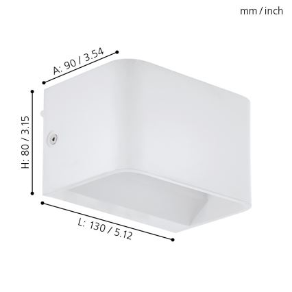Eglo - LED аплик LED/6W/230V 3000K бял